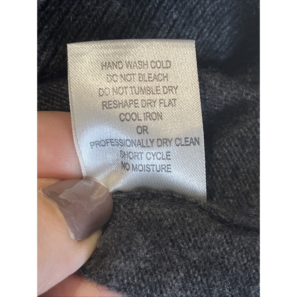 Emi Maglia Wool Cashmere Blend Italian Soft Warm Pullover V-Neck Grey Sweater M - Picture 5 of 6